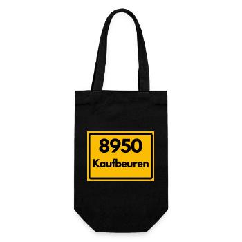 ALTE POSTLEITZAHL PLZ RETRO 8950 KAUFBEUREN HEIMAT - Geschenkbeutel für Flaschen - Schwarz - Vorne