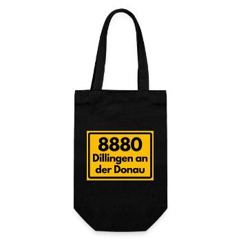 ALTE POSTLEITZAHL PLZ 8880 DILLINGEN AN DER DONAU  - Geschenkbeutel für Flaschen - Schwarz - Vorne