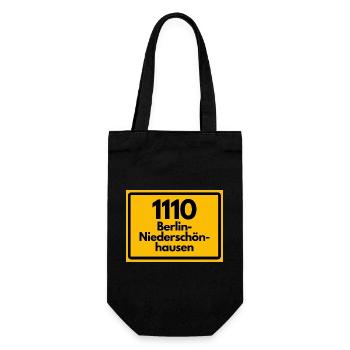 ALTE POSTLEITZAHL PLZ 1110 BERLIN NIEDERSCHÖNHAUSE - Geschenkbeutel für Flaschen - Schwarz - Vorne