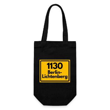 ALTE POSTLEITZAHL PLZ 1130 BERLIN LICHTENBERG - Geschenkbeutel für Flaschen - Schwarz - Vorne