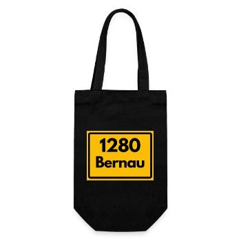 ALTE POSTLEITZAHL PLZ RETRO 1280 BERNAU HEIMAT - Geschenkbeutel für Flaschen - Schwarz - Vorne