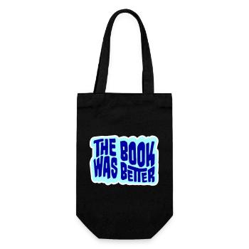 The Book Was Better Lustig Bücherwurm Film Spruch - Geschenkbeutel für Flaschen - Schwarz - Vorne