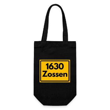 ALTE POSTLEITZAHL PLZ RETRO 1630 ZOSSEN HEIMAT - Geschenkbeutel für Flaschen - Schwarz - Vorne
