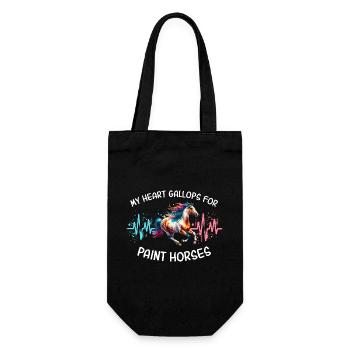 Paint Horse Heart Line Horse - Gift Bag for Bottles - black - Front