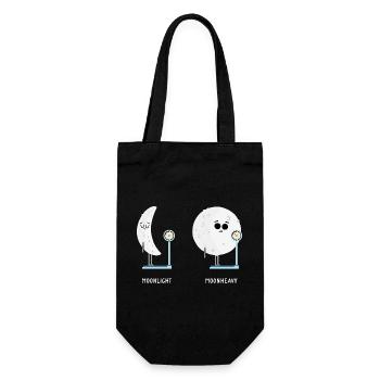 Lustige Mondphasen des Mondes Mondphasen Mondlicht - Geschenkbeutel für Flaschen - Schwarz - Vorne