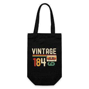 Vintage 1840's Retro Cassette - Gift Bag for Bottles - black - Front