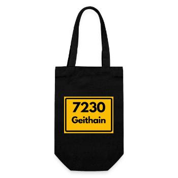 ALTE POSTLEITZAHL 7230 GEITHAIN HEIMATSTOLZ SACHSE - Geschenkbeutel für Flaschen - Schwarz - Vorne