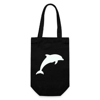 Glowing Dolphin Silhouette - Gift Bag for Bottles - black - Front