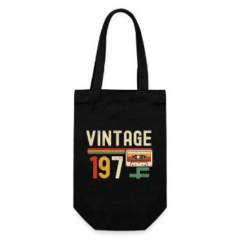 VINTAGE 1970 Cassette Bandes - Sac à bouteille - noir - Devant