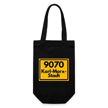 9070 PLZ SACHSEN KARL-MARX-STADT ALTE POSTLEITZAHL - Geschenkbeutel für Flaschen - Schwarz - Vorne