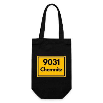 ALTE POSTLEITZAHL PLZ 9031 CHEMNITZ HEIMATSTOLZ - Geschenkbeutel für Flaschen - Schwarz - Vorne