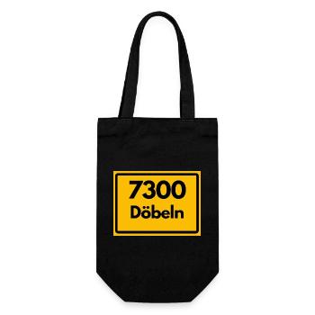 ALTE POSTLEITZAHL 7300 DÖBELN SACHSEN DDR OSTALGIE - Geschenkbeutel für Flaschen - Schwarz - Vorne