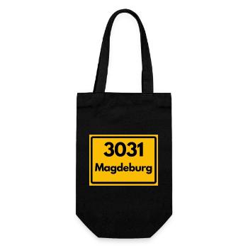 ALTE POSTLEITZAHL PLZ SACHSEN ANHALT 3031MAGDEBURG - Geschenkbeutel für Flaschen - Schwarz - Vorne