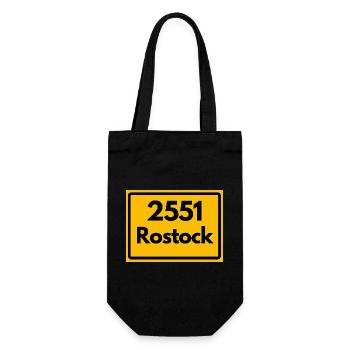 ALTE POSTLEITZAHL PLZ 2551 ROSTOCK MECKPOMM  - Geschenkbeutel für Flaschen - Schwarz - Vorne