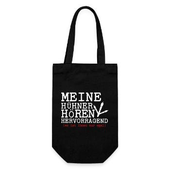 Hühnerflüsterer Huhn Hühnerhalter Hühner - Geschenkbeutel für Flaschen - Schwarz - Vorne