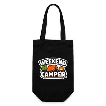 Weekend Camper Tent & Fire - Gift Bag for Bottles - black - Front