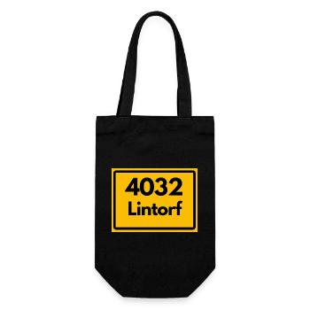 ALTE POSTLEITZAHL 4032 PLZ 40885 LINTORF NRW - Geschenkbeutel für Flaschen - Schwarz - Vorne