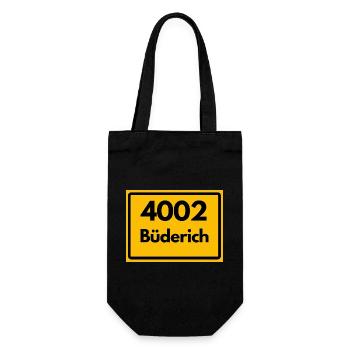 ALTE POSTLEITZAHL 4002 PLZ 40667 BÜDERICH NRW - Geschenkbeutel für Flaschen - Schwarz - Vorne