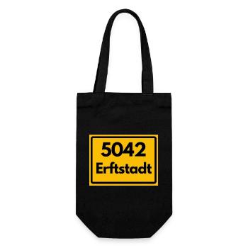 ALTE POSTLEITZAHL 5042 PLZ 50374 ERFTSTADT NRW - Geschenkbeutel für Flaschen - Schwarz - Vorne