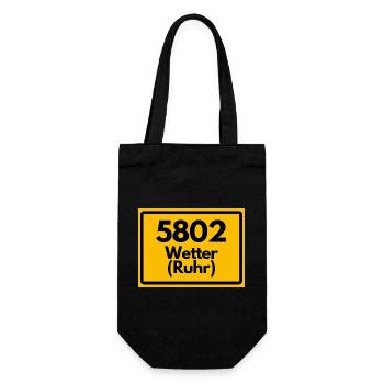 ALTE POSTLEITZAHL 5802 PLZ 58300 WETTER RUHR NRW - Geschenkbeutel für Flaschen - Schwarz - Vorne