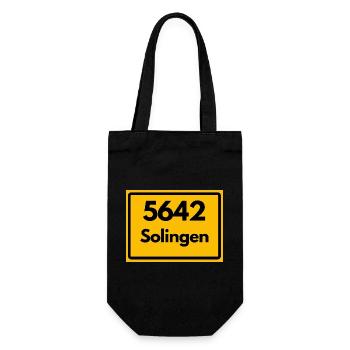 ALTE POSTLEITZAHL 5642 PLZ 42651 SOLINGEN NRW - Geschenkbeutel für Flaschen - Schwarz - Vorne
