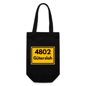 ALTE POSTLEITZAHL 4802 PLZ 33330 GÜTERSLOH NRW - Geschenkbeutel für Flaschen - Schwarz - Vorne
