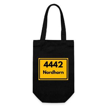 ALTE POSTLEITZAHL 4442 PLZ 48529 NORDHORN NIEDERSA - Geschenkbeutel für Flaschen - Schwarz - Vorne