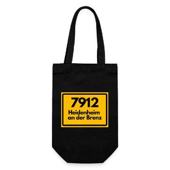 ALTE POSTLEITZAHL 7912 PLZ HEIDENHEIM AN DER BRENZ - Geschenkbeutel für Flaschen - Schwarz - Vorne