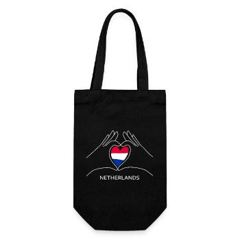 Netherlands Heart with NL Flag Holland Fan - Gift Bag for Bottles - black - Front