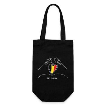 Cœur de la Belgique avec drapeau belge pour le fan belge - Sac à bouteille - noir - Devant