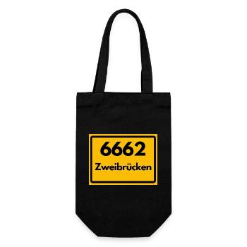 ALTE POSTLEITZAHL 6662 PLZ 66482 ZWEIBRÜCKEN RP - Geschenkbeutel für Flaschen - Schwarz - Vorne