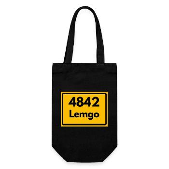 ALTE POSTLEITZAHL 4842 PLZ 32657 LEMGO NRW - Geschenkbeutel für Flaschen - Schwarz - Vorne