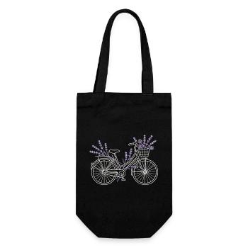 Fleurs de vélo lavande vintage - Sac à bouteille - noir - Devant