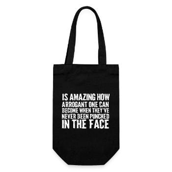 Never Punched Bold Typography - Gift Bag for Bottles - black - Front