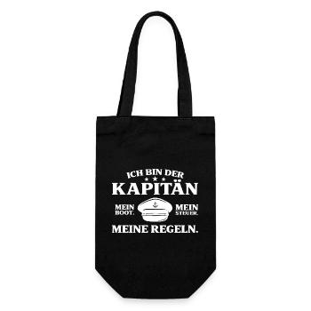 Kapitän Mein Boot Mein Steuer - Bootsfahrer - Geschenkbeutel für Flaschen - Schwarz - Vorne