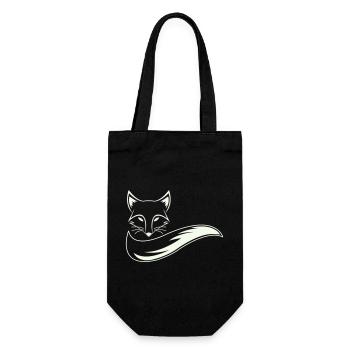 Fuchs Silhouette mit Schweif - Geschenkbeutel für Flaschen - Schwarz - Vorne