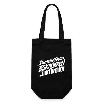 Kurz Durchatmen - Geschenkbeutel für Flaschen - Schwarz - Vorne