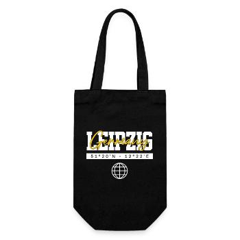 Leipzig Deutschland Koordinaten Reise Souvenir - Geschenkbeutel für Flaschen - Schwarz - Vorne