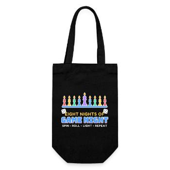 Acht Nächte Spielabend Hanukkah Brettspiel - Geschenkbeutel für Flaschen - Schwarz - Vorne