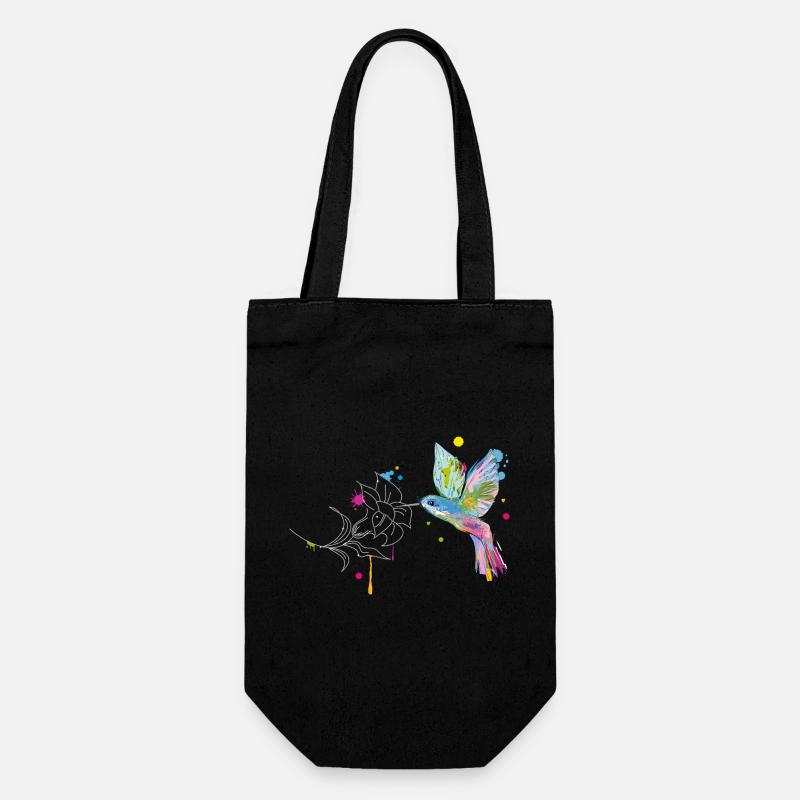 Un colibri et une fleur - Sac à bouteille - noir