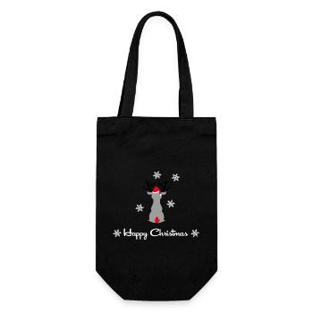 weihnachten - Geschenkbeutel für Flaschen - Schwarz - Vorne