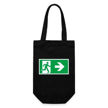 la voie de sauvetage autocollant panneau de secours sortie droit go - Sac à bouteille - noir - Devant