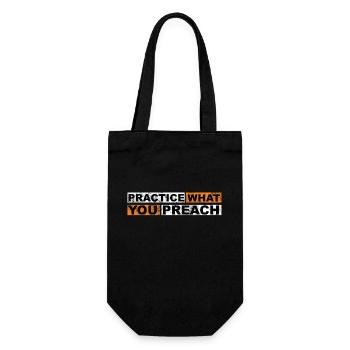 Practice What You Preach vintage - Gift Bag for Bottles - black - Front