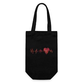 Heartbeat - Gift Bag for Bottles - black - Front