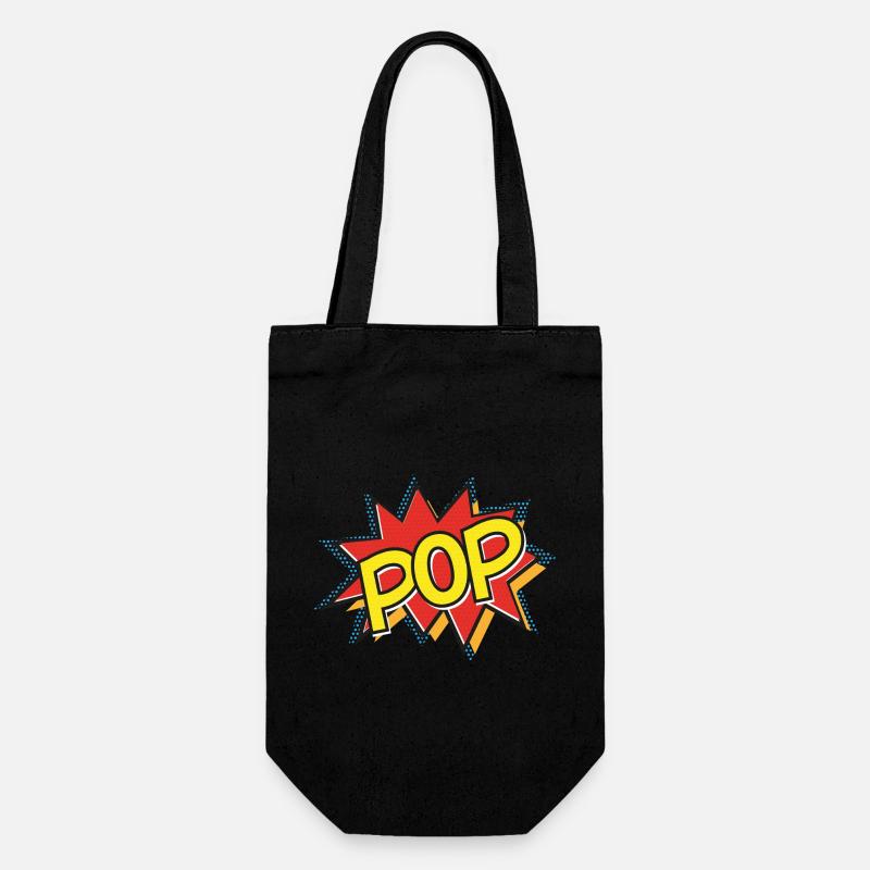 POP - Comic Strip Action Bubble - Pop-Art – gelb - Geschenkbeutel für Flaschen - Schwarz