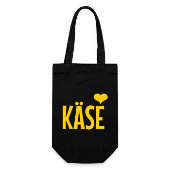 Käse - Geschenkbeutel für Flaschen - Schwarz - Vorne