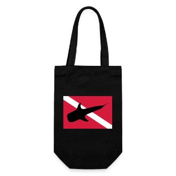 Walhai - Geschenkbeutel für Flaschen - Schwarz - Vorne