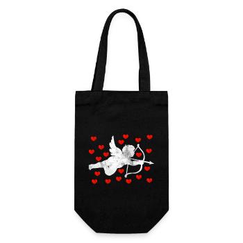 Engel Amor - Geschenkbeutel für Flaschen - Schwarz - Vorne