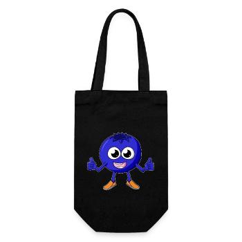 Blaubeere Cartoon - Geschenkbeutel für Flaschen - Schwarz - Vorne