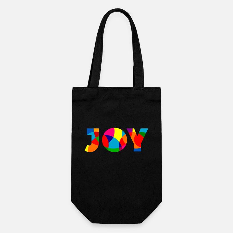 Joy - Freude - Geschenkbeutel für Flaschen - Schwarz